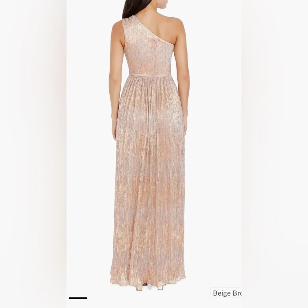 NWT $248 Dress The Population Kienna Metallic One-Shoulder Gown XS READ - Picture 3 of 13